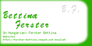 bettina ferster business card